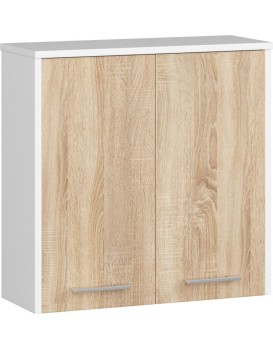 Závěsná koupelnová skříňka Fin 60 cm bílá/sonoma