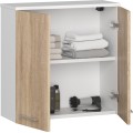 Závěsná koupelnová skříňka Fin 60 cm bílá/sonoma