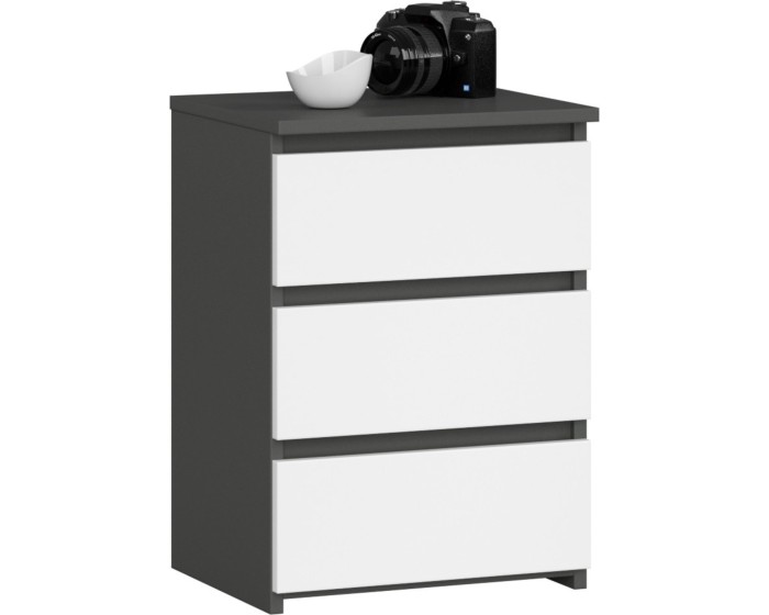 Komoda CL3 40 cm grafitově šedá/bílá