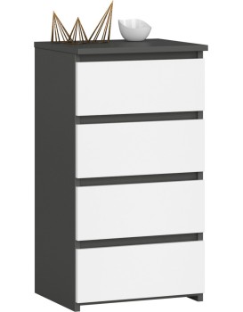 Komoda CL4 40 cm grafitově šedá/bílá