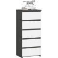 Komoda CL5 40 cm grafitově šedá/bílá