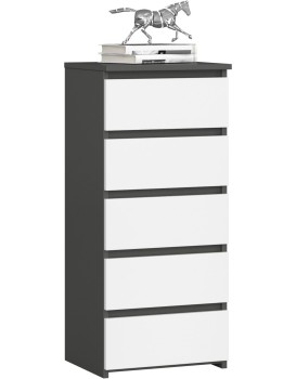 Komoda CL5 40 cm grafitově šedá/bílá