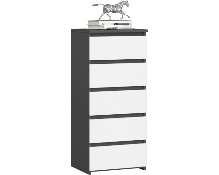 Komoda CL5 40 cm grafitově šedá/bílá