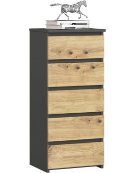 Komoda CL5 40 cm grafitově šedá/dub artisan