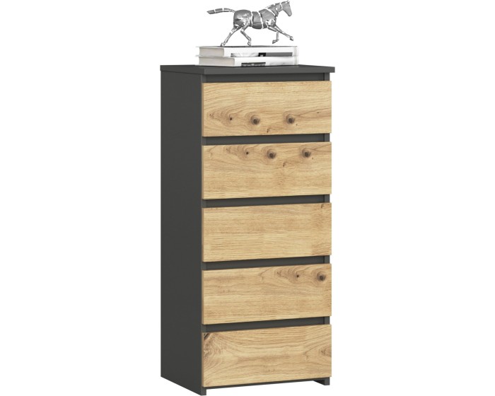 Komoda CL5 40 cm grafitově šedá/dub artisan