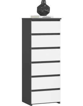 Komoda CL6 40 cm grafitově šedá/bílá