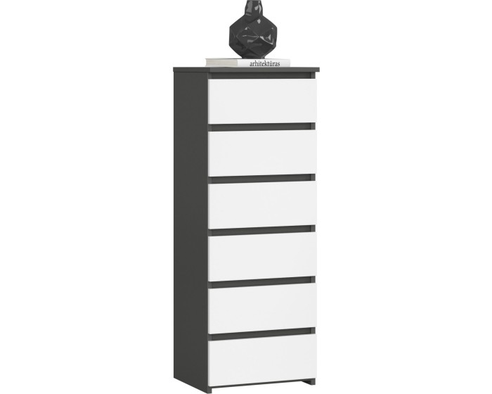 Komoda CL6 40 cm grafitově šedá/bílá