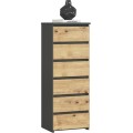 Komoda CL6 40 cm grafitově šedá/dub artisan