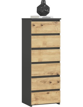 Komoda CL6 40 cm grafitově šedá/dub artisan