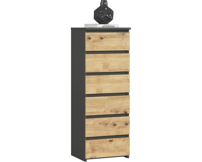 Komoda CL6 40 cm grafitově šedá/dub artisan