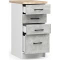 Kuchyňská skříňka Olivie S 40 cm 4S bílá/beton/dub sonoma