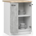 Kuchyňská skříňka Olivie S 60 cm 2D bílá/beton/dub sonoma