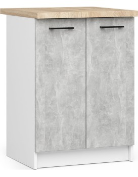 Kuchyňská skříňka Olivie S 60 cm 2D bílá/beton/dub sonoma