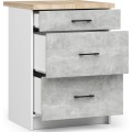 Kuchyňská skříňka Olivie S 60 cm 3S bílá/beton/dub sonoma