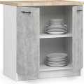 Kuchyňská skříňka Olivie S 80 cm 2D bílá/beton/dub sonoma