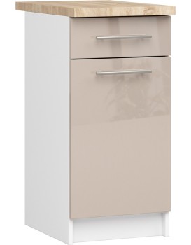 Kuchyňská skříňka Olivie S 40 cm 1D 1S bílá/cappuccino