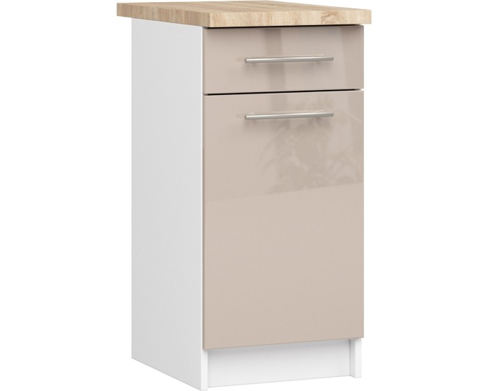 Kuchyňská skříňka Olivie S 40 cm 1D 1S bílá/cappuccino