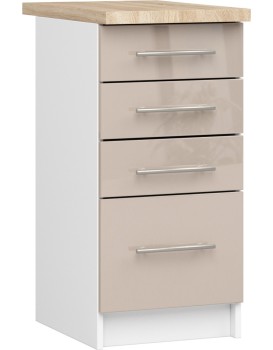 Kuchyňská skříňka Olivie S 40 cm 4S bílá/cappucino lesk