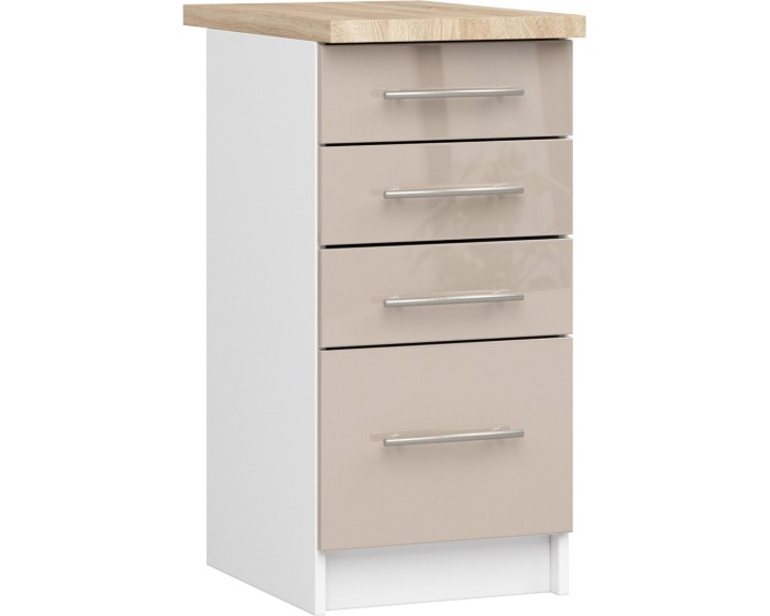 Kuchyňská skříňka Olivie S 40 cm 4S bílá/cappucino lesk