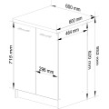 Kuchyňská skříňka Olivie S 60 cm 2D bílá/černý lesk/dub sonoma
