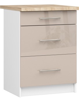 Kuchyňská skříňka Olivie S 60 cm 3S bílá/cappuccino