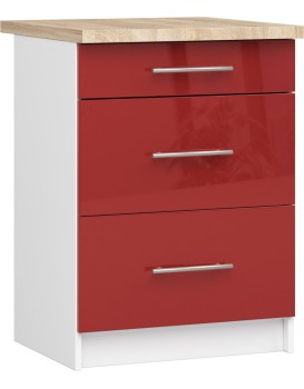 Kuchyňská skříňka Olivie S 60 cm 3S bílo-červená