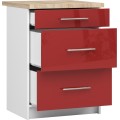 Kuchyňská skříňka Olivie S 60 cm 3S bílo-červená