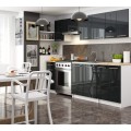 Kuchyňská skříňka Olivie S 80 cm 2D bílá/černý lesk/dub sonoma