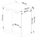 Kuchyňská skříňka Olivie S 80 cm 2D bílá/černý lesk/dub sonoma