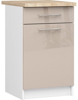 Kuchyňská skříňka Olivie S 50 cm 1D 1S bílá/cappuccino