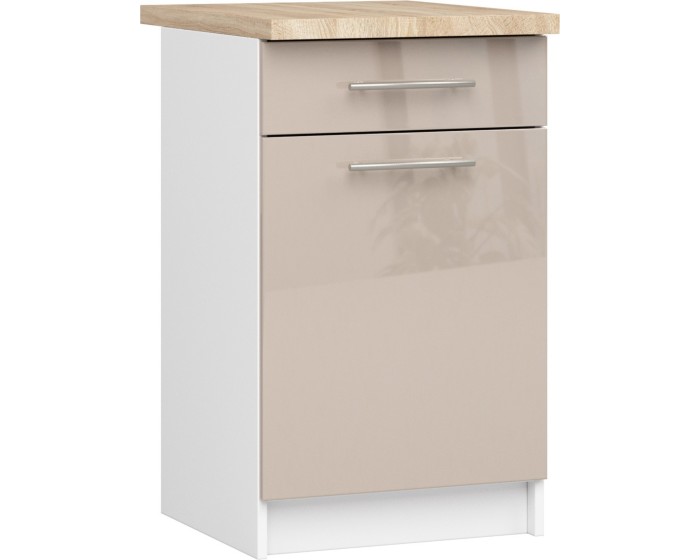 Kuchyňská skříňka Olivie S 50 cm 1D 1S bílá/cappuccino