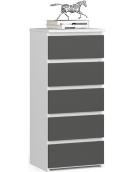 Komoda CL5 40 cm bílá/grafitově šedá