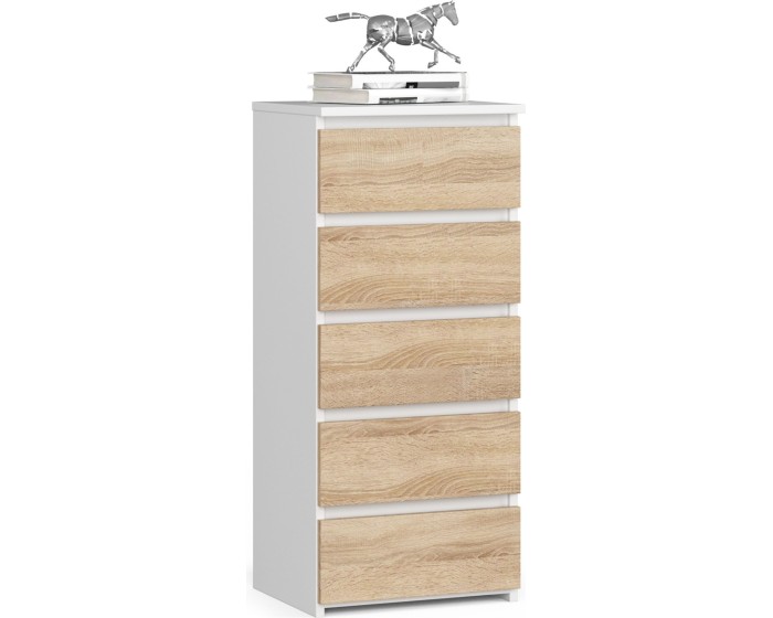 Komoda CL5 se zásuvkami 40 x 92 cm bílá/dub sonoma
