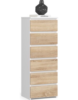 Komoda CL6 40 cm bílá/dub sonoma