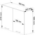 Kuchyňská závěsná skříňka Olivie W I 80 cm bílá/beton