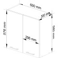 Kuchyňská závěsná skříňka Olivie W II 60 cm bílá/beton