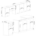 Kuchyňská linka Olivie 2,4 m bílá/beton/dub sonoma