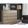 Komoda Kuba 120 cm 8 šuplíků dub sonoma
