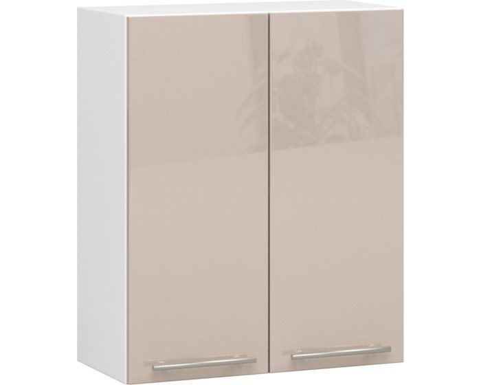 Závěsná kuchyňská skříňka Olivie W 60 cm bílá/cappuccino lesk