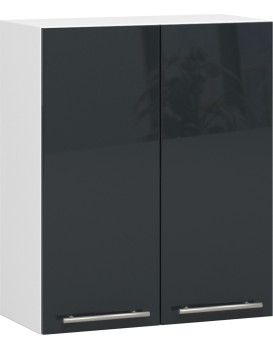 Závěsná kuchyňská skříňka Olivie W 60 cm grafit/bílá