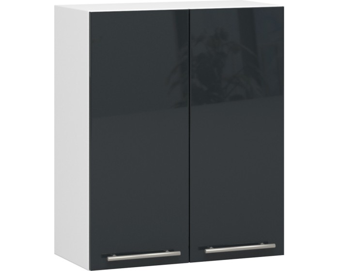 Závěsná kuchyňská skříňka Olivie W 60 cm grafit/bílá