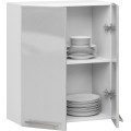 Závěsná kuchyňská skříňka Olivie W 60 cm bílá/metalický lesk