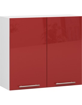 Závěsná kuchyňská skříňka Olivie W 80 cm bílo-červená