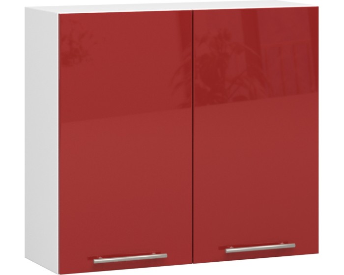 Závěsná kuchyňská skříňka Olivie W 80 cm bílo-červená