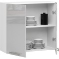 Závěsná kuchyňská skříňka Olivie W 80 cm bílá/metalický lesk