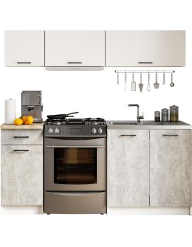 Kuchyňská linka Olivie G1 1,8 m bílá/beton/dub sonoma