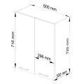 Závěsná kuchyňská skříňka Olivie W 60 cm grafit/bílá