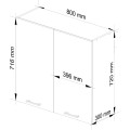 Závěsná kuchyňská skříňka Olivie W 80 cm bílo-červená