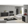 Komoda Rollo Z 140 cm grafit lesk/bílá