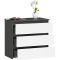 Komoda CL3 60 cm grafitově šedá/bílá